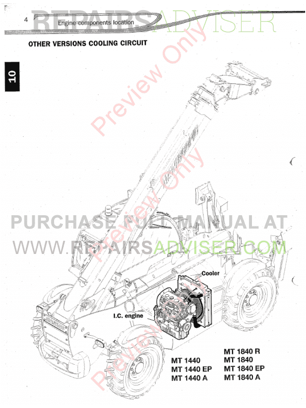 Manitou Telehandler MT1840 Workshop Repair Manual Download PDF